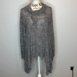 Miami Shark Bite Cowl Neck Lightweight Sweater